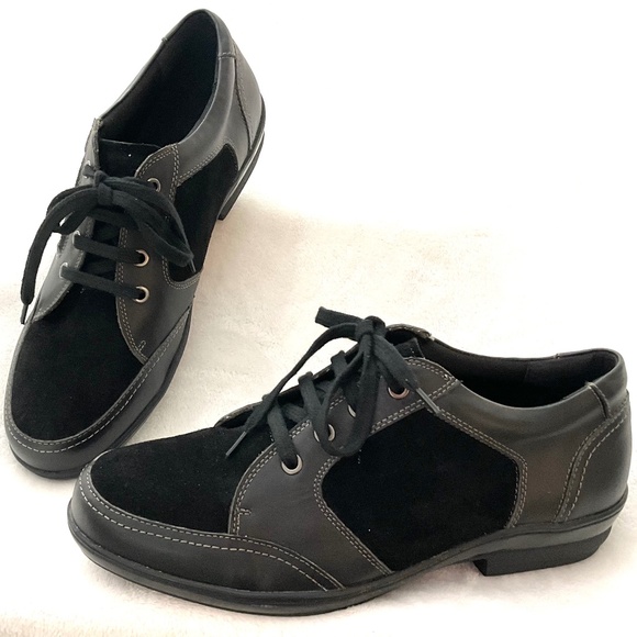 Black David Tate Leather Suede  Women's Helen Walking Oxfords Size 11 - Picture 1 of 16